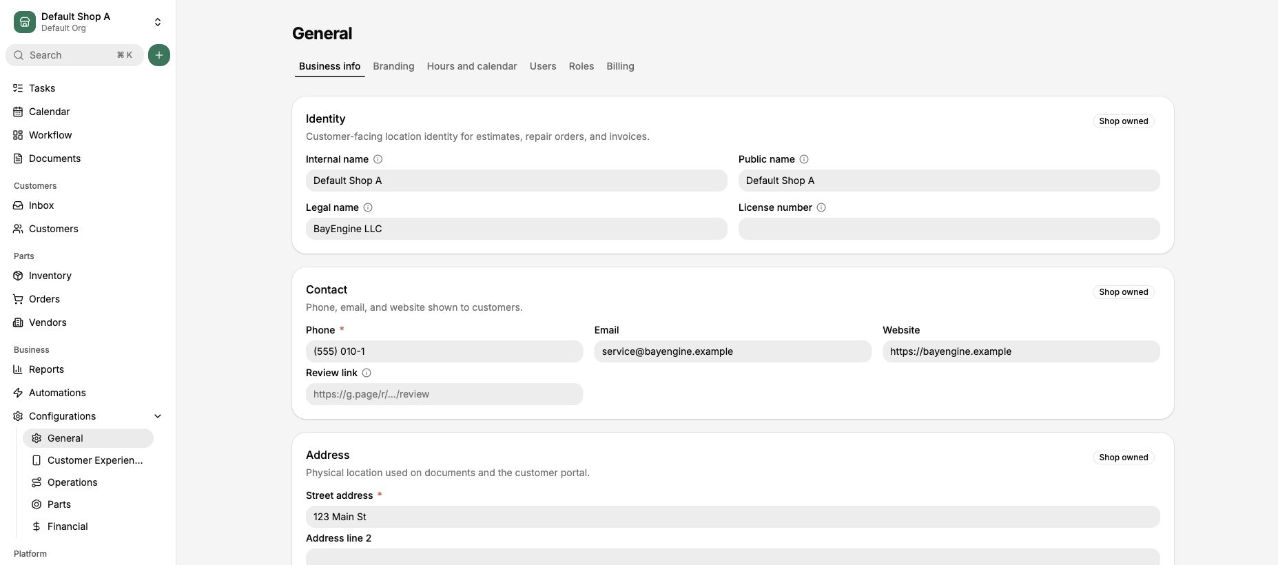 Use the sidebar to open the area where you want to work.